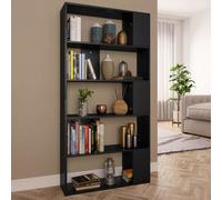 vidaXL Book Cabinet/Room Divider Black Engineered Wood Rack Highboard Office