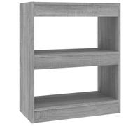 vidaXL Book Cabinet/Room Divider Bookcase Storage File Rack Book Stand Shelf Home Organiser Room Partition Living Room Furniture Grey Sonoma
