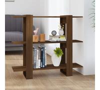Book Cabinet/Room Divider Brown Oak Bookcase Storage Cabinet Shelf vidaXL