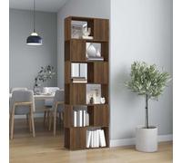 vidaXL Book Cabinet/Room Divider Brown Oak 60x24x186 cm UK HOT