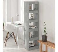 vidaXL Book Cabinet/Room Divider Concrete Grey 40x30x166 cm UK HOT