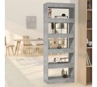 vidaXL Book Cabinet/Room Divider Concrete Grey 60x30x166cm Wood UK HOT