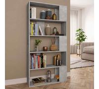 vidaXL Book Cabinet/Room Divider Concrete Grey 80x24x159cm Wood UK HOT