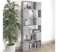 vidaXL Book Cabinet Room Divider Concrete Grey Chipboard Home Privacy Screen