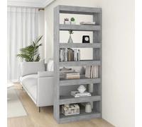 Vidaxl Book Cabinet/Room Divider Concrete Grey 80X30X198 Cm Engineered Wood