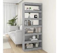 Vidaxl Book Cabinet/room Divider Concrete Grey 80X30X198 Cm Engineered Wood Book Cabinets