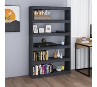 (grey, 100 x 30 x 167.5 cm) vidaXL Book Cabinet/Room Divider Storage Book Rack Bookshelf Solid Wood Pine