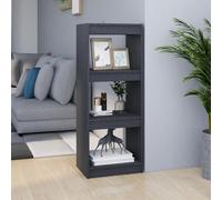 vidaXL Book Cabinet/Room Divider Grey 40x30x103.5 cm Solid Pinewood UK HOT