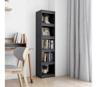 Vidaxl Book Cabinet/Room Divider Grey 40X30X167.5 Cm Solid Pinewood, Grey