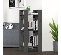 vidaXL Book Cabinet/Room Divider Grey 41x35x91 cm Solid Wood Pine