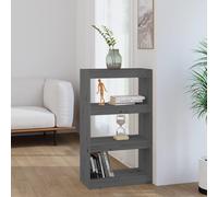 vidaXL Solid Wood Pine Book Cabinet/Room Divider Grey Wooden Room Partition
