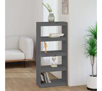 Vidaxl Book Cabinet/Room Divider Grey 60X30X135.5 Cm Solid Wood Pine