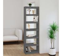 vidaXL Solid Wood Pine Book Cabinet/Room Divider Grey Wooden Room Partition
