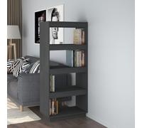 vidaXL Book Cabinet/Room Divider Grey 60x35x135 cm Solid Pinewood UK HOT