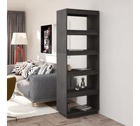 vidaXL Book Cabinet/Room Divider Grey 60x35x167 cm Solid Pinewood