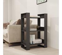Vidaxl Book Cabinet/Room Divider Grey 60X35X91 Cm Solid Wood Pine, Grey