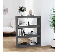 vidaXL Book Cabinet/Room Divider Grey 80x30x103.5 cm Solid Wood Pine UK HOT