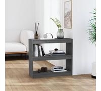 vidaXL Book Cabinet/Room Divider Grey 80x30x71.5 cm Solid Wood Pine UK HOT