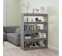 vidaXL Book Cabinet/Room Divider Grey Sonoma 100x30x135 cm