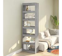 vidaXL Book Cabinet/Room Divider Grey Sonoma 60x30x198 cm UK NEW