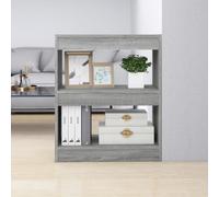 vidaXL Book Cabinet/Room Divider Grey Sonoma 60x30x72 cm