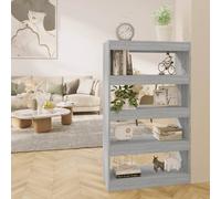 vidaXL Book Cabinet/Room Divider Grey Sonoma 80x30x135 cm Engineered Wood