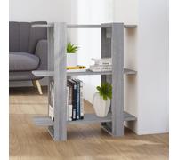 vidaXL Book Cabinet/Room Divider Grey Sonoma 80x30x87 cm