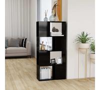vidaXL Book Cabinet Room Divider High Gloss Black 60x24x124.5 cm UK HOT