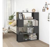 Vidaxl Book Cabinet Room Divider High Gloss Grey 100X24X124 Cm