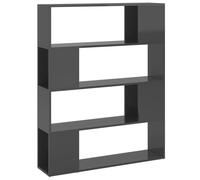 vidaXL Book Cabinet Room Divider High Gloss Grey Privacy Screen Storage Rack