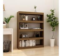 vidaXL Book Cabinet/Room Divider Honey Brown 100x30x135.5 cm Solid Pinewood