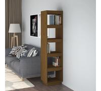 vidaXL Book Cabinet/Room Divider Honey Brown 40x35x167 cm Solid Wood Pine