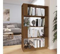 Book Cabinet Room Divider Solid Pine Wood Honey Brown 80x25x132 cm Sturdy Rustic