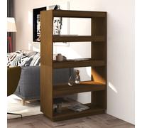 Vidaxl Book Cabinet/Room Divider Honey Brown 80X35X135 Cm Solid Pinewood