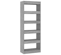 vidaXL Book Cabinet/Room Divider Indoor Storage Cabinet Bookcase Shelf Stand Home Organizer Room Partition Furniture Concrete Grey Chipboard