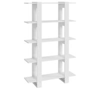 vidaXL Book Cabinet/Room Divider Room Partition Bookcase Home Organiser File Cabinet Indoor Wooden Book Stand Shelf Storage Rack High Gloss White