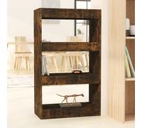 vidaXL Book Cabinet/Room Divider Smoked Oak 60x30x103cm Engineered Wood UK HOT