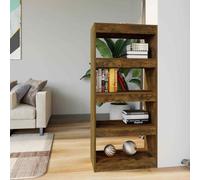 vidaXL Book Cabinet/Room Divider Smoked Oak 60x30x135cm Engineered Wood UK HOT
