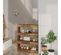 vidaXL Book Cabinet/Room Divider Smoked Oak 80x30x103 cm Engineered wood UK GF0