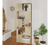 vidaXL Book Cabinet Room Divider Sonoma Oak Book Rack Bookcase Side Cabinet