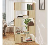 vidaXL Book Cabinet Room Divider Sonoma Oak Engineered Wood Bookcase Cabinet