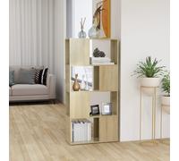 vidaXL Book Cabinet Room Divider Sonoma Oak Engineered Wood Home Bookcase