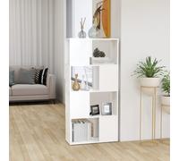 vidaXL Book Cabinet Room Divider White Engineered Wood Privacy Screen Bookcase