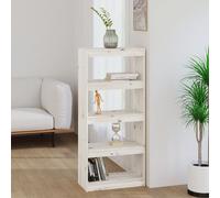 vidaXL Solid Wood Pine Book Cabinet/Room Divider White Wooden Room Partition