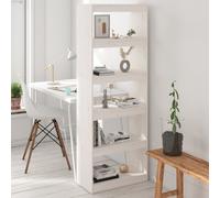vidaXL Solid Wood Pine Book Cabinet/Room Divider White Home Organiser Shelf