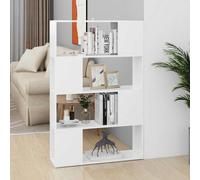 vidaXL Book Cabinet Room Divider White 80x24x124.5 cm Engineered Wood