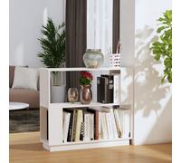 vidaXL Book Cabinet/Room Divider White 80x25x70 cm Solid Wood Pine