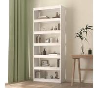 Vidaxl Book Cabinet/Room Divider White 80X30X199.5 Cm Solid Wood Pine, White