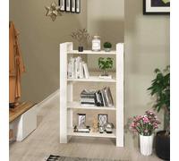 vidaXL Book Cabinet/Room Divider White 80x35x125 cm Solid Wood Pine UK HOT