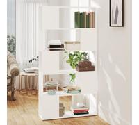 vidaXL Book Cabinet Room Divider White Chipboard Home Bookcase Side Cabinet